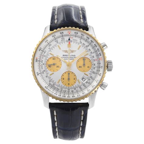 mens used 18k and stainless steel breitling navitimer|used breitling navitimer d23322.